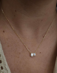 Colar Retângulos Prata 925 Banho Ouro 18k