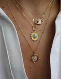 Colar Olho Grego Prata 925 Banho Ouro 18k e Zircônias (1)