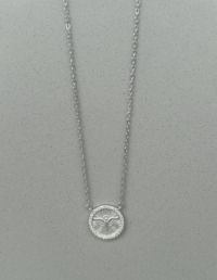 Colar Espírito Santo Prata 925 Banho Ródio e Moissanite