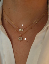 Colar Olho Grego Prata 925 Banho Ouro 18k e Zircônias (1)