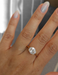 Anel Solitário Prata 925 Banho Ouro 18k e Zircônia