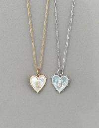 Pingente Coração Prata 925 Banho Ouro 18k e Moissanite - Corrente Elos Lisa Prata 925 Banho Ouro 18k / Ródio