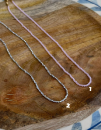 Colar Cristal Rosa (1) / Prata (2) Prata Banho Ouro 18k