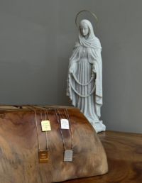 Escapulário Placa Prata 925 Banho Ouro 18k / Ródio