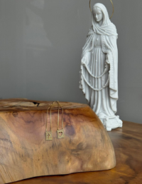 Escapulário Coração E Cruz Prata 925 Banho Ouro 18k