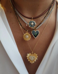 Pingente Redondo Verde Prata 925 Banho Ouro 18k e Zircônias (1)