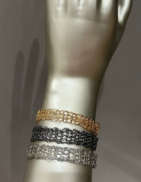 Braceletes Crochê Banho Rosé