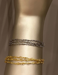 Pulseiras Trio Banho Ródio e Ouro 18K