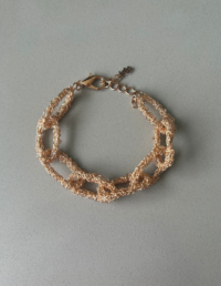 Pulseira Elos Crochê Banho Rosé