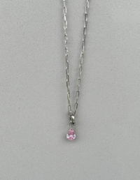 Pingente Gota Ballet Prata 925 Banho Ródio - Corrente Elos Lisa Prata 925 Banho Ródio