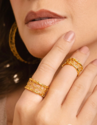 Anéis Crochê Ouro Banho Ouro 18K