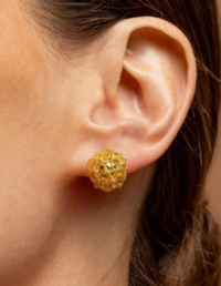 Brinco Esfera Banho Ouro 18k