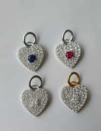 Pingente Coração P Prata 925 Banho Ouro 18K e Zircônias