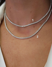 Colar Riviera 35cm (1) / 45cm (2) Prata 925 Banho Ródio e Zircônias