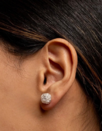 Brinco Esfera Banho Ródio