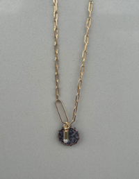 Colar Esfera Preta Banho Ouro 18K