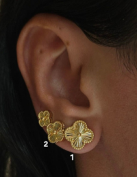 Brinco Trevos G (1) / M (2) Prata 925 Banho Ouro 18k