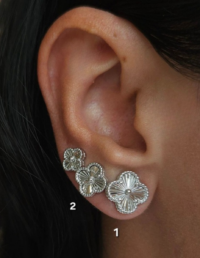 Brinco Trevos G (1) / M (2) Prata 925 Banho Ródio