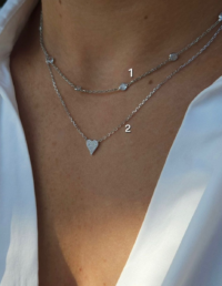 Colar Pontos Luz T Prata 925 Banho Ródio e Zircônias (1) - Colar Coração P Prata 925 Banho Ródio e Zircônias (2)