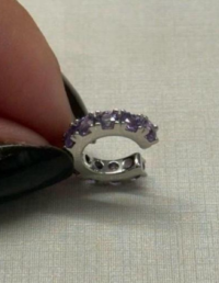 Piercing Pontos de Luz Pedra Natural 3mm Prata 925 Banho Ródio