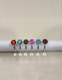 Anel Ponto de Luz Color 8 mm em Prata 925 com Banho de Ródio e Lapidação Ice Cut